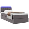 vidaXL Letto con contenitore e LED Grigio 90 x 190 cm Pelle Sintetica