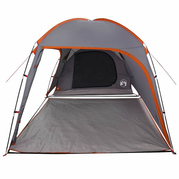 vidaXL Tenda Capanna con tetto Grigio e arancione 370 x 230 x 185 cm