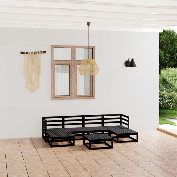 vidaXL Set Divani da Giardino 7 pz in Legno Massello di Pino