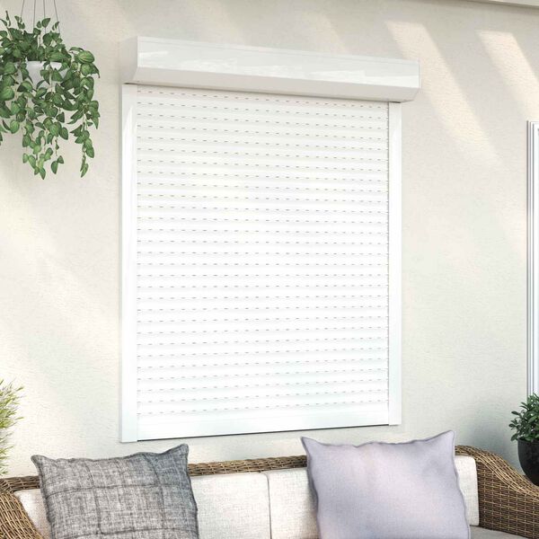 vidaXL Persiana a rullo Bianco 110 x 130 cm Alluminio e poliuretano