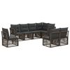 vidaXL Set Divano da Giardino 8 pz Grigio polyrattan