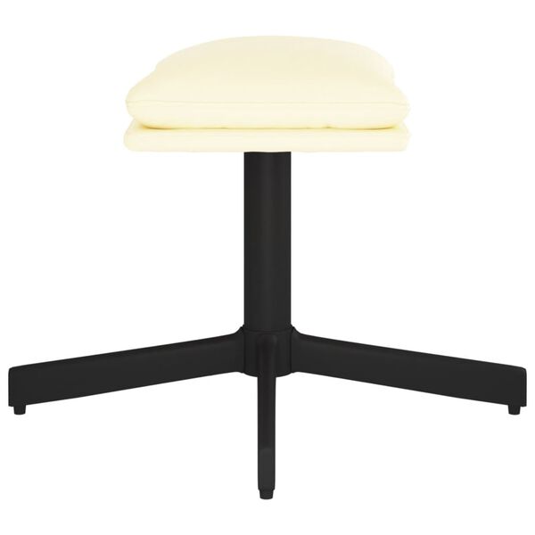 vidaXL Poggiapiedi Crema 60x60x36 cm in Similpelle