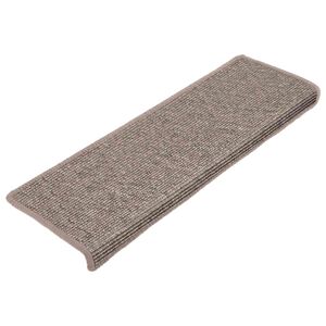 vidaXL Tappetini per scale 15 pz 65x21x4 cm Beige scuro