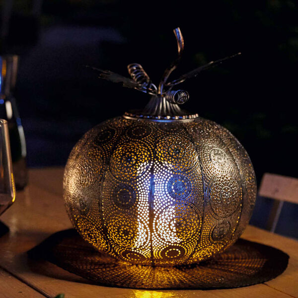 Luxform Lampada da Esterno a LED a Batteria Pumpkin Argento Anticato