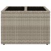 vidaXL Tavolo Giardino Piano Vetro Grigio Chiaro 55x55x37cm Polyrattan