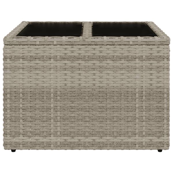 vidaXL Tavolo Giardino Piano Vetro Grigio Chiaro 55x55x37cm Polyrattan