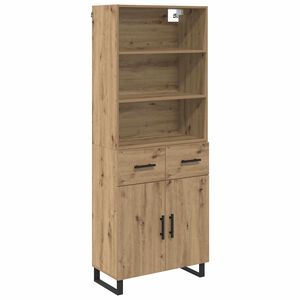 vidaXL Credenza 2 pcs Rovere artigianale Legno multistrato
