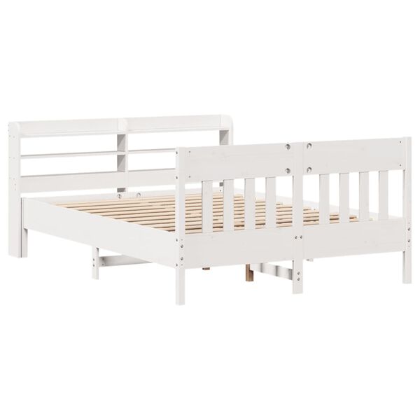 vidaXL Letto senza Materasso Bianco 140x190 cm Legno Massello di Pino