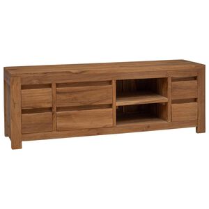 vidaXL Mobile TV 110 x 30 x 40 cm Naturale Legno di teak solido
