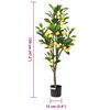 vidaXL Albero di Limoni Artificiale 136 Foglie 120 cm Verde