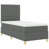 vidaXL Letto a Sorgente LED Grigio scuro 90 x 190 cm Tessuto