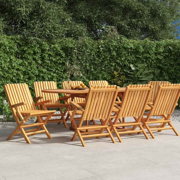 vidaXL Sedie da Giardino Pieghevoli 8pz 61x67x90cm Legno Massello Teak