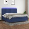 vidaXL Letto a Molle Materasso e LED Blu 200x200cm in Tessuto