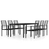 vidaXL Set Mobili da Pranzo da Giardino 7 pz Nero