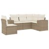 vidaXL Set Divano da Giardino 5 pz con Cuscini Beige in Polyrattan