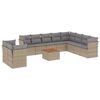 vidaXL Set Divani da Giardino 11 pz con Cuscini Beige in Polyrattan