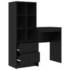 vidaXL Scrivania con cassetto 2 pcs Rovere Nero