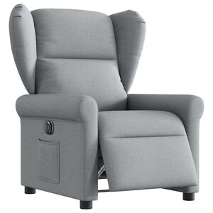 vidaXL Poltrona Elettrica Reclinabile Grigio Chiaro in Tessuto