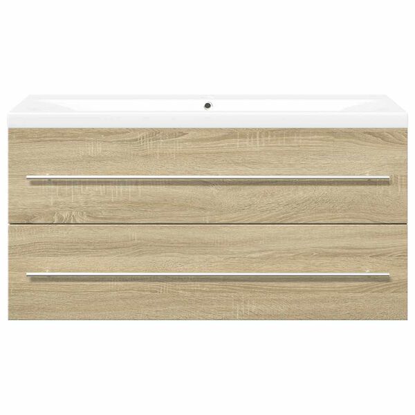 vidaXL Set Mobili da Bagno 2 pz Rovere Sonoma in Legno Multistrato
