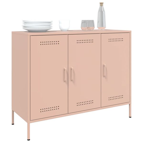 vidaXL Credenza Rosa 100,5x39x79 cm in Acciaio