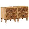 vidaXL Comodino con cassetto 2 pcs Marrone 40 x 33,5 x 46 cm