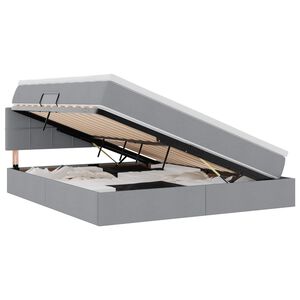 vidaXL Letto con contenitore e materasso Grigio chiaro 160 x 200 cm