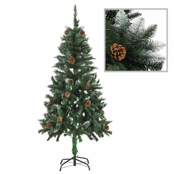 vidaXL Albero di Natale Artificiale Preilluminato con Palline 150 cm