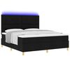 vidaXL Letto a Sorgente LED con materasso Nero 180 x 200 cm Tessuto