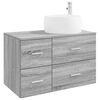 vidaXL Set di mobili per il bagno 2 pz Sonoma grigio