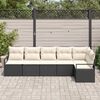 vidaXL Set Divano da Giardino 6 pcs Nero e Bianco polyrattan