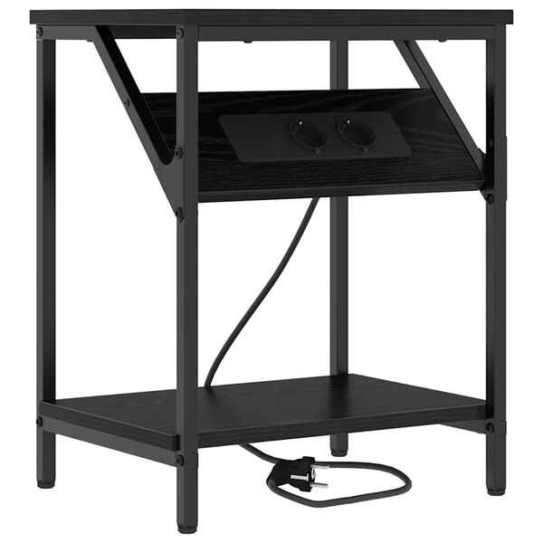 vidaXL Armadio da Notte Rovere Nero 38 x 30 x 48 cm Legno multistrato