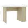 vidaXL Scrivania Bianco e Rovere Sonoma 110x60x73 cm Legno Multistrato