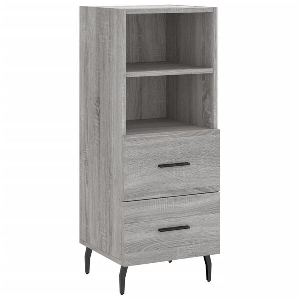vidaXL Credenza Grigio Sonoma 34,5x34x90 cm in Legno Multistrato