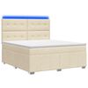 vidaXL Letto Box Spring LED con Materasso Crema 140 x 200 cm Tessuto
