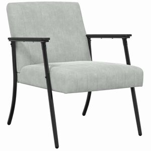 vidaXL poltrona Grigio chiaro Velluto