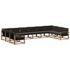 vidaXL Set di divani da esterno 10 pz Naturale e Nero