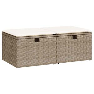 vidaXL Set Divano da Giardino 2 pz con Cuscini Beige Polyrattan Acacia