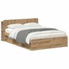 vidaXL Telaio del letto con storage Rovere Artigianale 135 x 190 cm