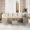 vidaXL Set di divani con cuscino 8 pcs Beige e Crema polyrattan