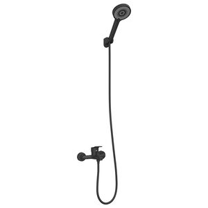 vidaXL Set di doccia con soffione Nero G 1/2 pollici