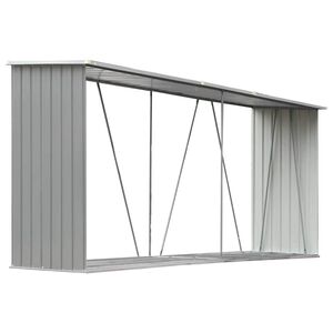 vidaXL Capannone da Giardino in Acciaio Zincato 330x84x152cm Grigio