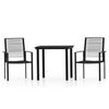 vidaXL Set Mobili da Pranzo per Giardino 3 pz Nero