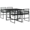 vidaXL Set da Pranzo da Giardino 5 pz Nero in Polyrattan