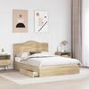 vidaXL Letto con Contenitore con testiera Rovere Sonoma 160 x 200 cm