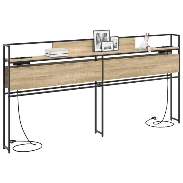 vidaXL Testata contenitore rovere sonoma 200 cm Legno multistrato