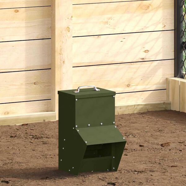 vidaXL Feeder per pollo Verde oliva 20 x 25 x 35 cm