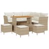 vidaXL Set Divano da Giardino 9 pcs Beige polyrattan