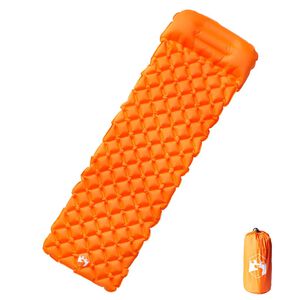 vidaXL Materasso Campeggio Gonfiabile con Cuscino 1 Persona Arancione