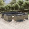 vidaXL Set Divani da Giardino 14 pz con Cuscini in Polyrattan Grigio