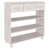 vidaXL Tavolo Consolle Bianco 90x35x90 cm Legno Massello di Pino